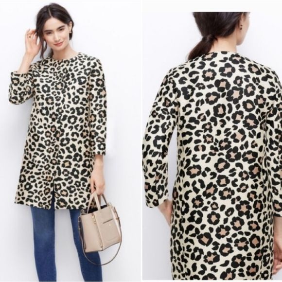 Ann Taylor Jackets & Blazers - Ann Taylor Spring Leopard Animal Print Button Front Coat
